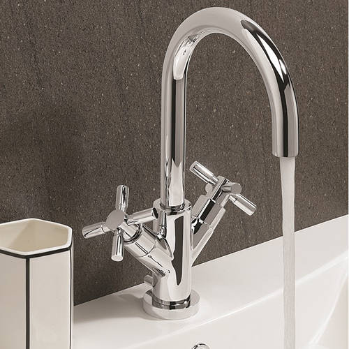 Example image of Croswater Totti II Basin & Bath Shower Mixer Tap Pack With Kit (Chrome).