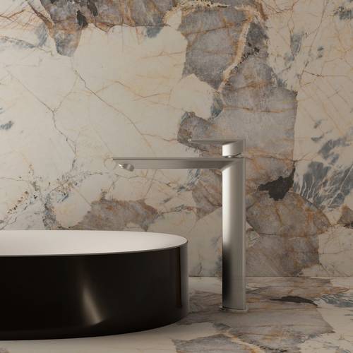 Example image of Crosswater Varda Tall Basin Mixer Tap With Lever Handle (Br Metallic).