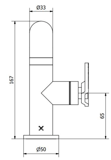 Technical image of Crosswater UNION Basin Mixer Tap With Lever Handle (Brushed Black).