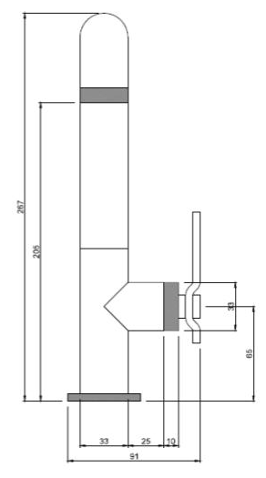 Technical image of Crosswater UNION Tall Basin Mixer Tap With Lever Handle (Brushed Nickel).