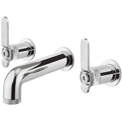 Larger image of Crosswater UNION Three Hole Wall Mounted Basin Mixer Tap (Chrome).