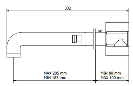 Technical image of Crosswater UNION Three Hole Wall Mounted Basin Mixer Tap (Chrome & Red).