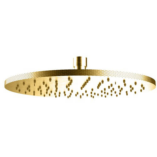 Crosswater Red/Black Union Round Shower Head 250Mm (Brushed Brass).