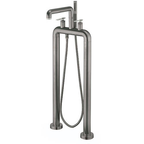 Larger image of Crosswater UNION Free Standing BSM Tap, Nickel Lever Handles (Br Black).