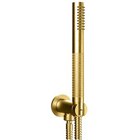 Crosswater Red/Black Union Wall Outlet & Shower Handset (Brushed Brass).