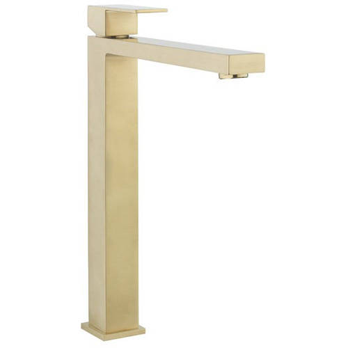 Crosswater Verge Tall Basin Mixer Tap (Brushed Brass).