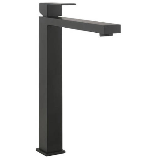 Crosswater Black Verge Tall Basin Mixer Tap (Matt ).