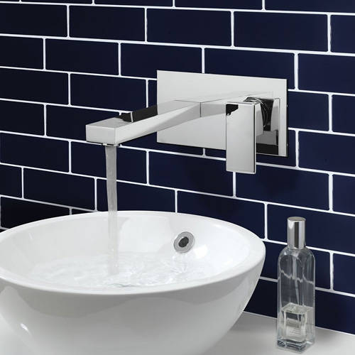 Example image of Crosswater Verge Wall Mounted Basin Mixer Tap (Chrome).