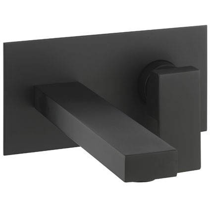 Crosswater Black Verge Wall Mounted Basin Mixer Tap (Matt ).