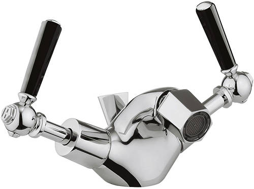 Example image of Crosswater Waldorf Basin & Bidet Mixer Tap Pack (Black Lever Handles).