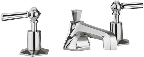 Example image of Crosswater Waldorf 3 Hole Basin Mixer & Bath Filler Taps (Chrome Handles).