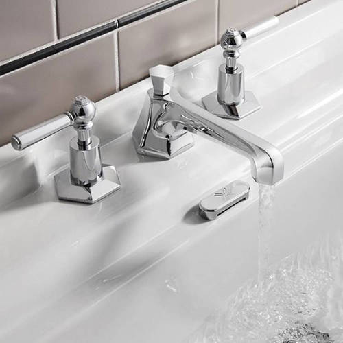 Example image of Crosswater Waldorf 3 Hole Basin & Bath Shower Mixer Tap (Chrome Handles).