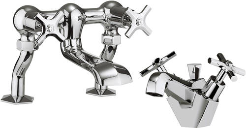 Larger image of Crosswater Waldorf Basin Mixer & Bath Filler Tap Pack (Chrome).