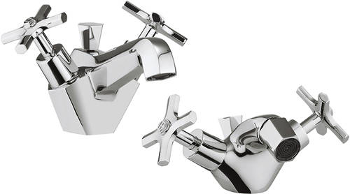 Larger image of Crosswater Waldorf Basin & Bidet Mixer Tap Pack With Wastes.