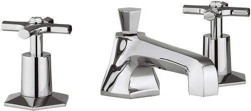 Example image of Crosswater Waldorf 3 Hole Basin Mixer & Bath Filler Tap Pack (Chrome).