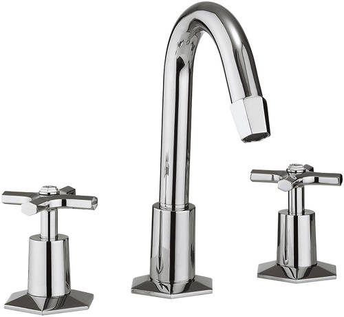 Example image of Crosswater Waldorf 3 Hole Basin Mixer & Bath Filler Tap Pack (Chrome).