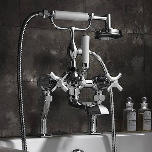 Example image of Crosswater Waldorf 3 Hole Basin & Bath Shower Mixer Tap Pack (Chrome).