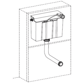 Technical image of Crosswater Parts Slimline Concealed Toilet Cistern With Dual Flush.