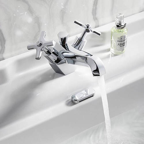 Example image of Crosswater Waldorf Basin Mixer Tap With Crosshead Handles.