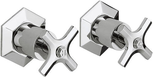 Larger image of Crosswater Waldorf Stop Taps With Crosshead Handles.