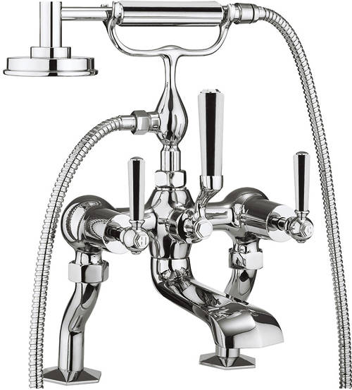 Larger image of Crosswater Waldorf Bath Shower Mixer Tap With Chrome Lever Handles.