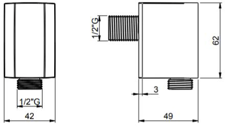 Technical image of Crosswater Parts Svelte Shower Wall Outlet (Chrome).