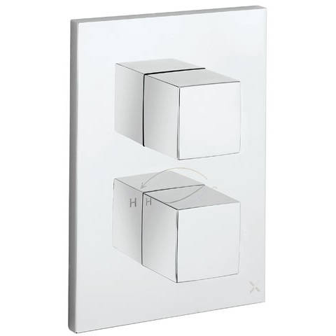 Crosswater Water Square Crossbox 1 Outlet Shower Valve (Chrome).