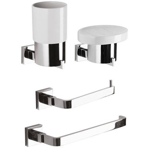 Larger image of Crosswater Zeya Bathroom Accessories Pack 3 (Chrome).