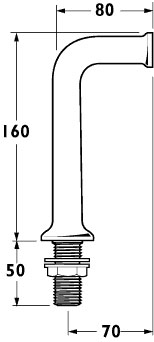 Technical image of Deva Spares Pillars for use with Deva bib taps (pair).
