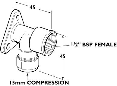 Technical image of Deva Spares Wall extensions for use with Deva bib taps (pair).