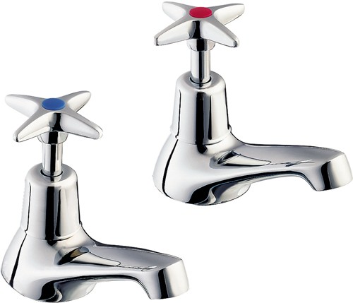 Larger image of Deva Cross Handle Bath Taps (Pair).