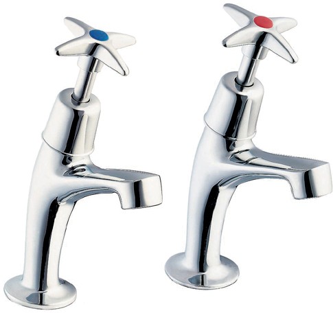 Larger image of Deva Cross Handle High Neck Sink Taps (pair)
