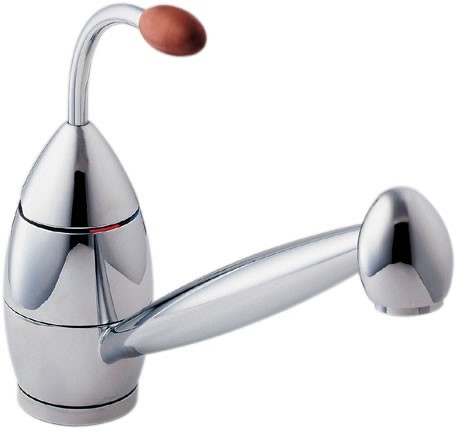 Larger image of Deva Futania Monoblock Sink Mixer with Pale Wood Handle.