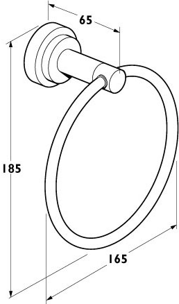 Technical image of Deva Abbie Towel Ring (Chrome).