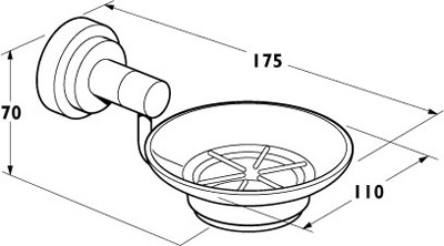 Technical image of Deva Abbie Soap Holder (Chrome).