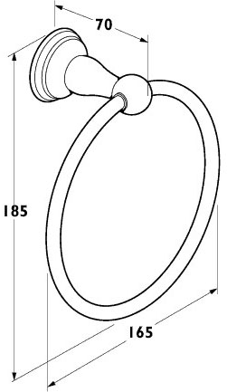 Technical image of Deva Madison Towel Ring (Chrome).