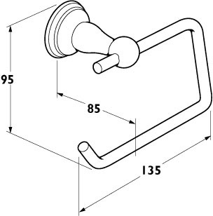 Technical image of Deva Madison Toilet Roll Holder (Chrome).
