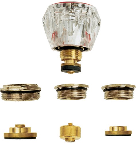 Larger image of Deva Spares Universal Conversion Tap Head Kit With Acrylic Handles (Pair).
