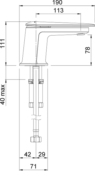 Technical image of Methven Aio Basin & Bath Filler Tap Pack (Chrome).