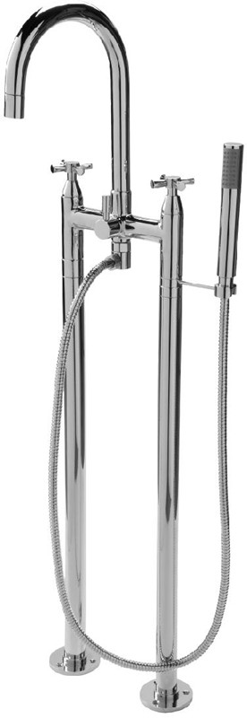 Larger image of Deva Apostle Bath Shower Mixer Tap With Stand Pipes And Shower Kit.