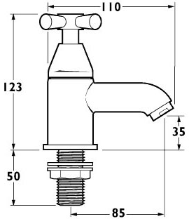 Technical image of Deva Apostle Bath Taps (Pair).