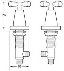 Technical image of Deva Apostle 1/2" Side Valves (Pair).