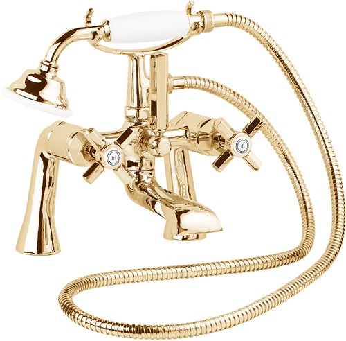 Larger image of Deva Artesian Bath Shower Mixer Tap With Shower Kit (Gold).
