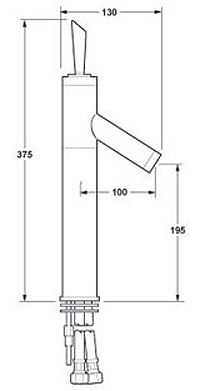 Technical image of Deva Catalyst Single Lever High Rise Mixer Tap.