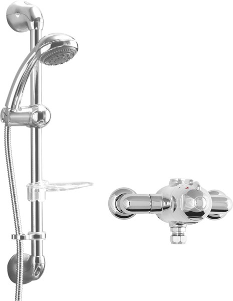 Larger image of Deva Azure TMV2 Thermostatic Exposed Shower Valve Kit (Chrome).