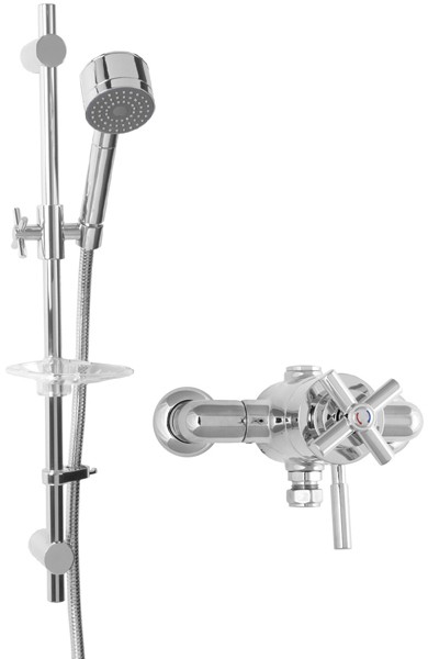 Larger image of Deva Expression TMV2 Thermostatic Exposed Shower Valve Kit (Chrome).