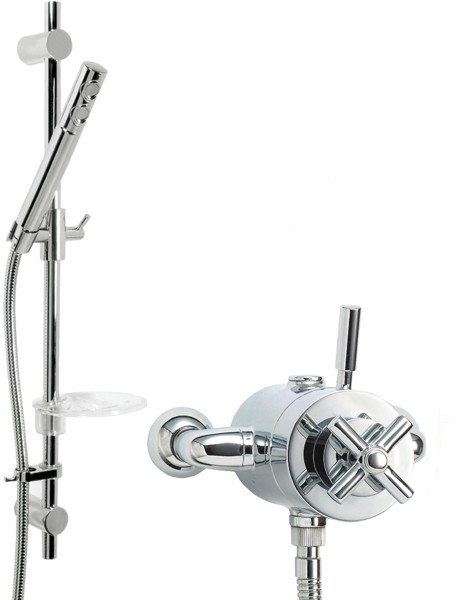 Larger image of Deva Envy Modern Thermostatic Exposed Shower Kit (Chrome).