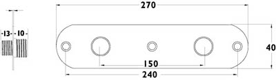 Technical image of Deva Combi Expression Thermostatic Bar Shower Kit & Wall Plate (Chrome).