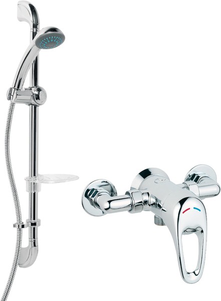 Larger image of Deva Excel Manual Exposed Shower Kit (Chrome).