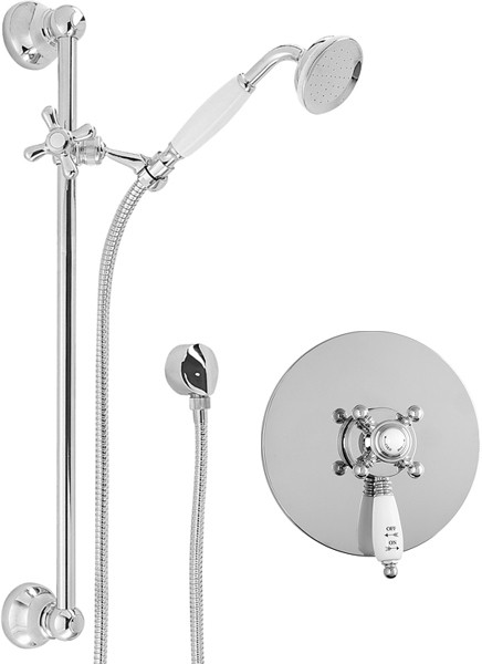 Larger image of Deva Georgian TMV2 Thermostatic Concealed Shower Valve Kit (Chrome).